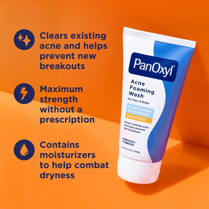 PanOxyl Acne Foaming Wash with 10% Benzoyl Peroxide (156g) - Image 2
