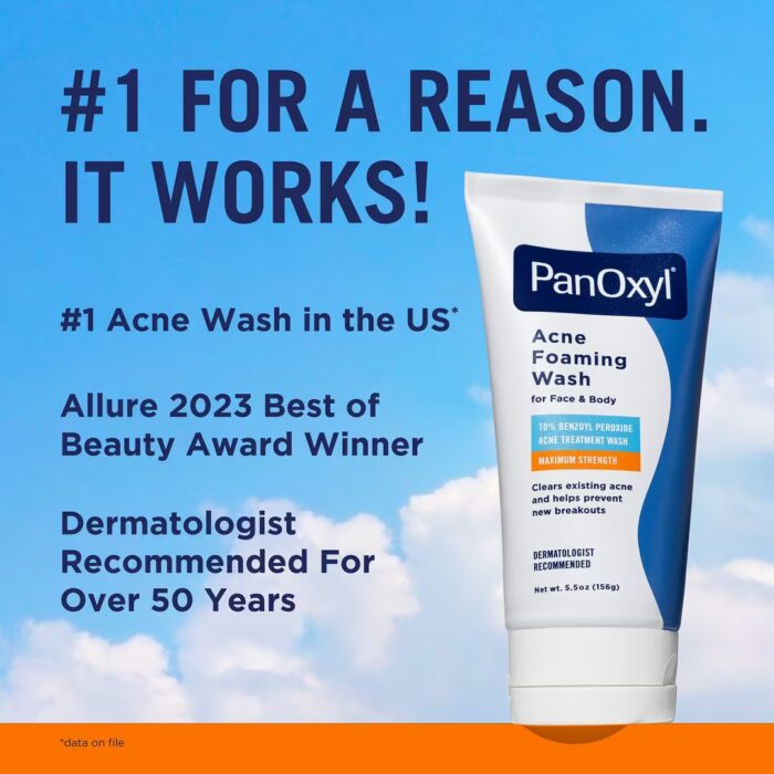 PanOxyl Acne Foaming Wash with 10% Benzoyl Peroxide (156g) - Image 4