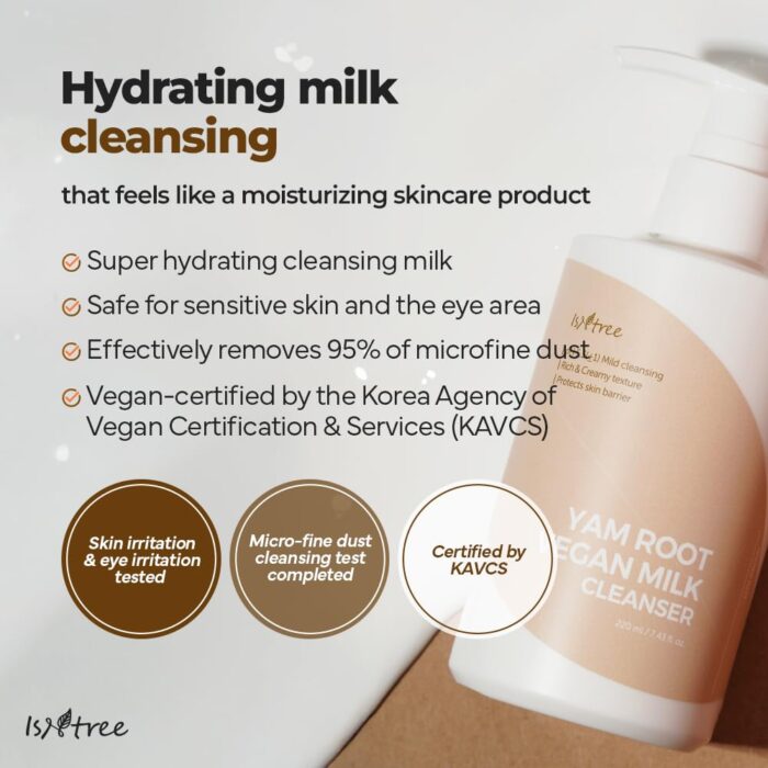 ISNTREE Yam Root Vegan Milk Cleanser (220mL) - Image 3