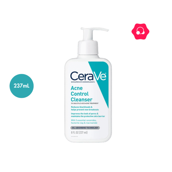 CeraVe Acne Control CleanserFormulated to clear acne, reduce blackheads, and improve the appearance of pores. Use every morning and evening. Shake bottle well before use. Wet face, then work a dime-size amount into a lather. Gently massage, avoiding the eye area. Rinse well. As product can increase skin's sun sensitivity, we recommend using CeraVe Face Moisturizer with Sunscreen SPF 30 or higher.