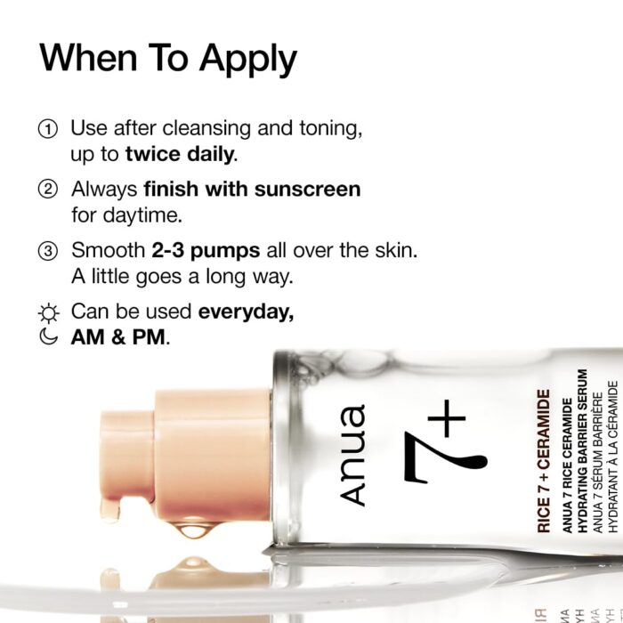 Anua 7 Rice Ceramide Hydrating Barrier Serum (50mL) - Image 5