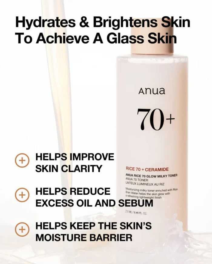 Anua Rice 70 Glow Milky Toner (250mL) - Image 3