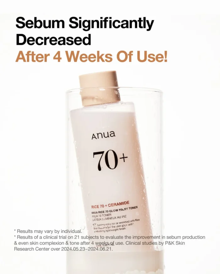 Anua Rice 70 Glow Milky Toner (250mL) - Image 6