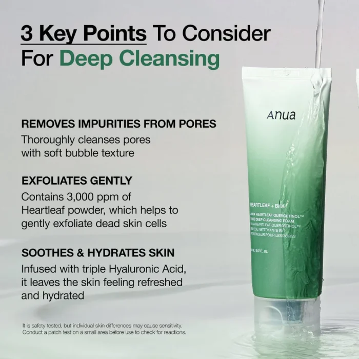 Anua Heartleaf Quercetinol Pore Deep Cleansing Foam (150mL) - Image 3