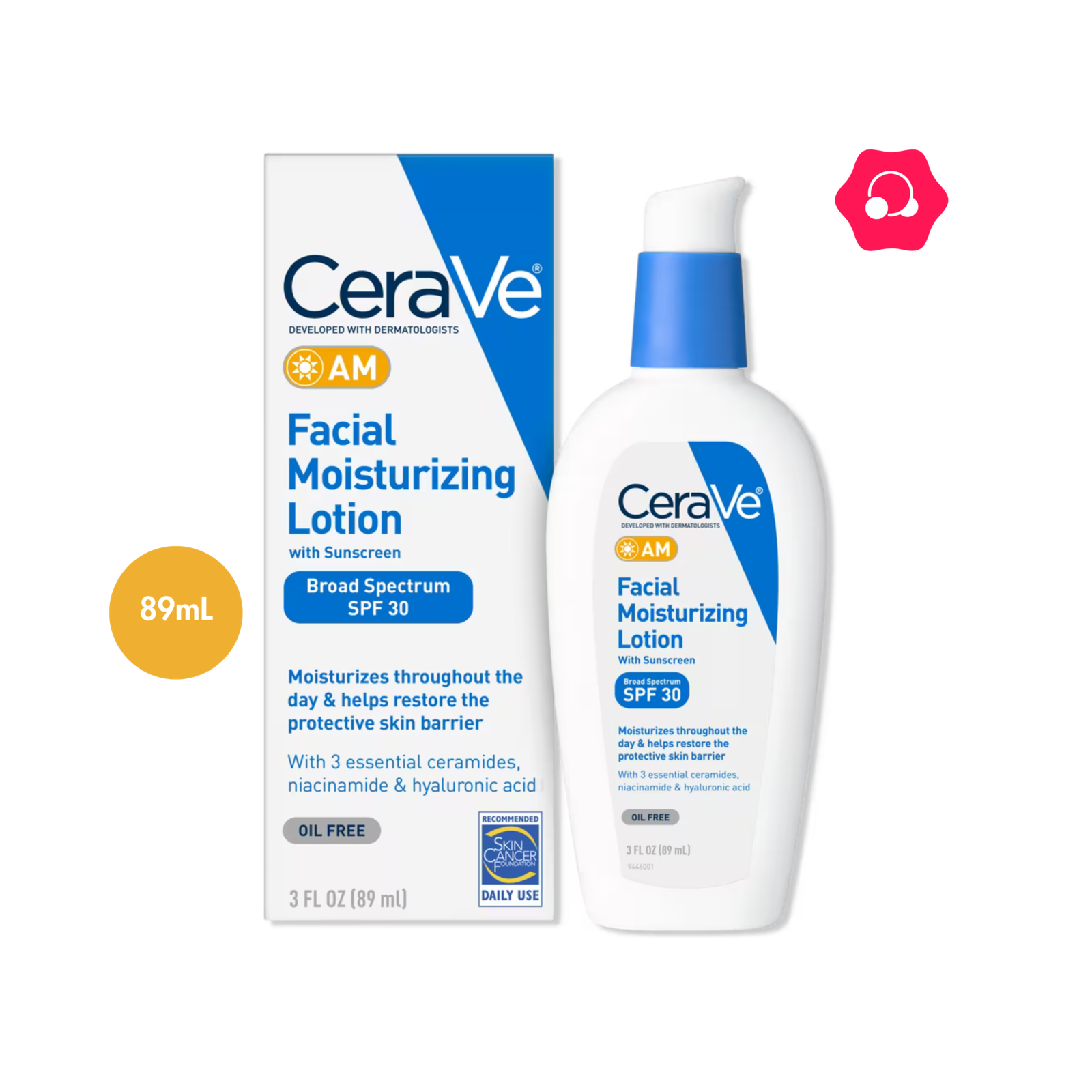 CeraVe AM Facial Moisturizing Lotion with Sunscreen SPF 30+ PA++++