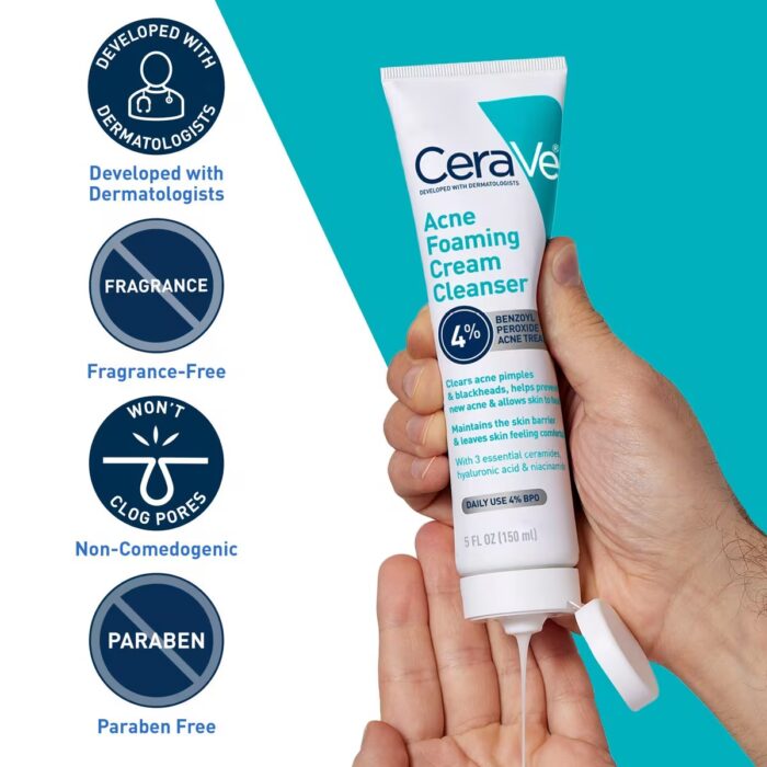 CeraVe Acne Foaming Cream Cleanser (150mL) - Image 5