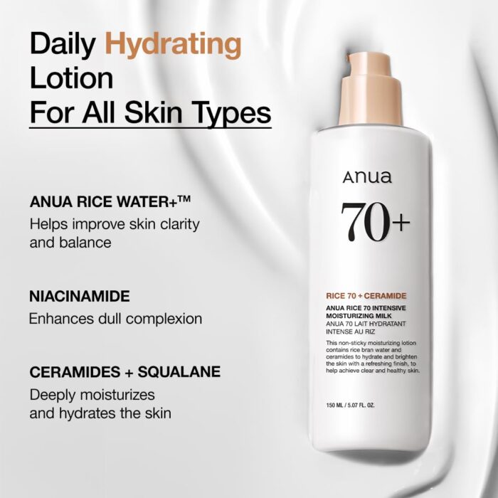 Anua Rice 70 Intensive Moisturizing Milk (150mL) - Image 2