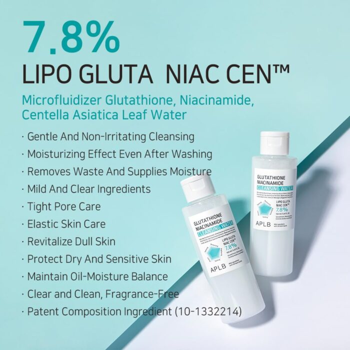 APLB Glutathione Niacinamide Cleansing Water (160mL) - Image 3