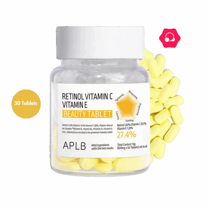 APLB Retinol Vitamin C Vitamin E Beauty Tablet 500mg