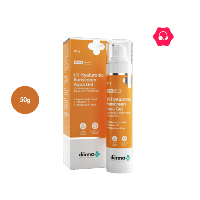 The Derma Co 1% Hyaluronic Sunscreen Aqua Gel SPF50+ PA++++ (50g)