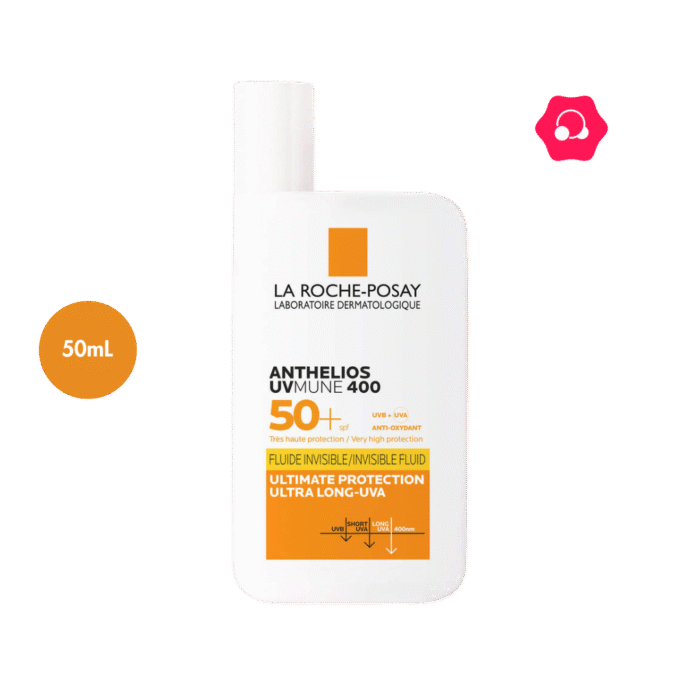 La Roche-Posay ANTHELIOS UVMUNE 400 Invisible Fluid / Fluid Invisible Sunscreen SPF50+ PA++++ (50mL)