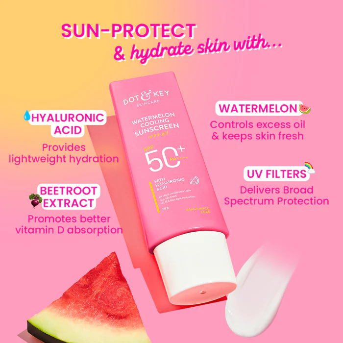 3_66363a40-ad3f-44b4-8088-3004afb9ade0 Dot & Key Watermelon Cooling Sunscreen Aqua-Gel SPF50+ PA++++ (80g) - Image 4