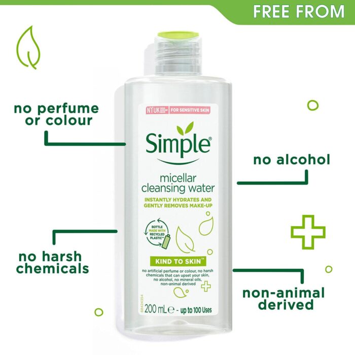 Simple Kind To Skin Micellar Cleansing Water (200mL) - Image 2