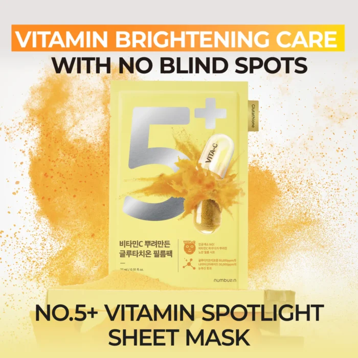 Numbuzin No.5+ Vitamin Spotlight Sheet Mask (1 Mask) - Image 3