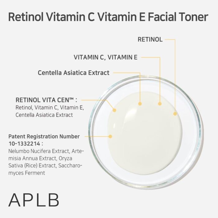 APLB Retinol Vitamin C Vitamin E Facial Toner (160mL) - Image 4