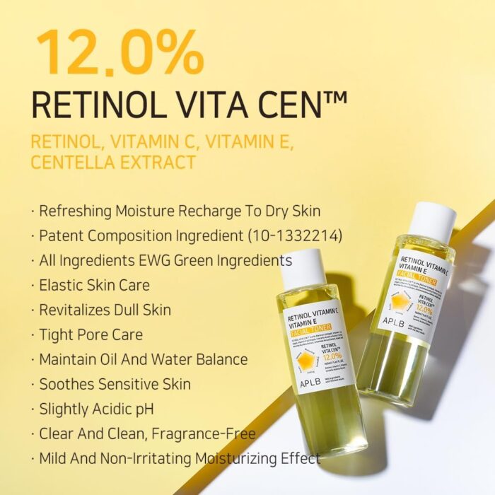 APLB Retinol Vitamin C Vitamin E Facial Toner (160mL) - Image 3