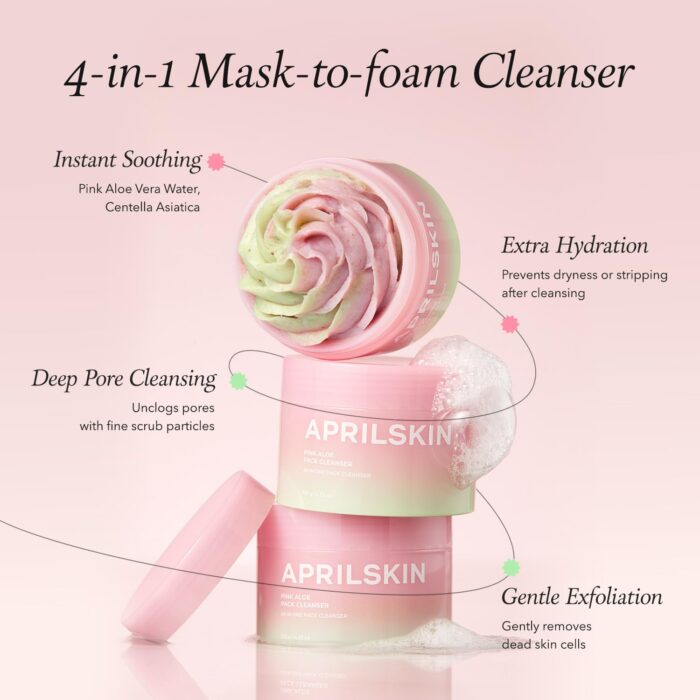 APRIL SKIN Pink Aloe Pack Cleanser (120g) - Image 8