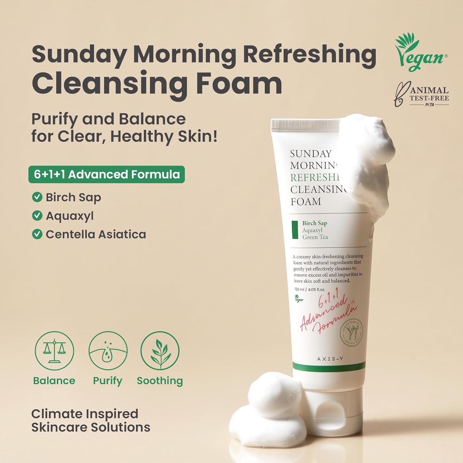 711IXTPstdL._SL1500_ AXIS-Y Sunday Morning Refreshing Cleansing Foam (120mL) - Image 2