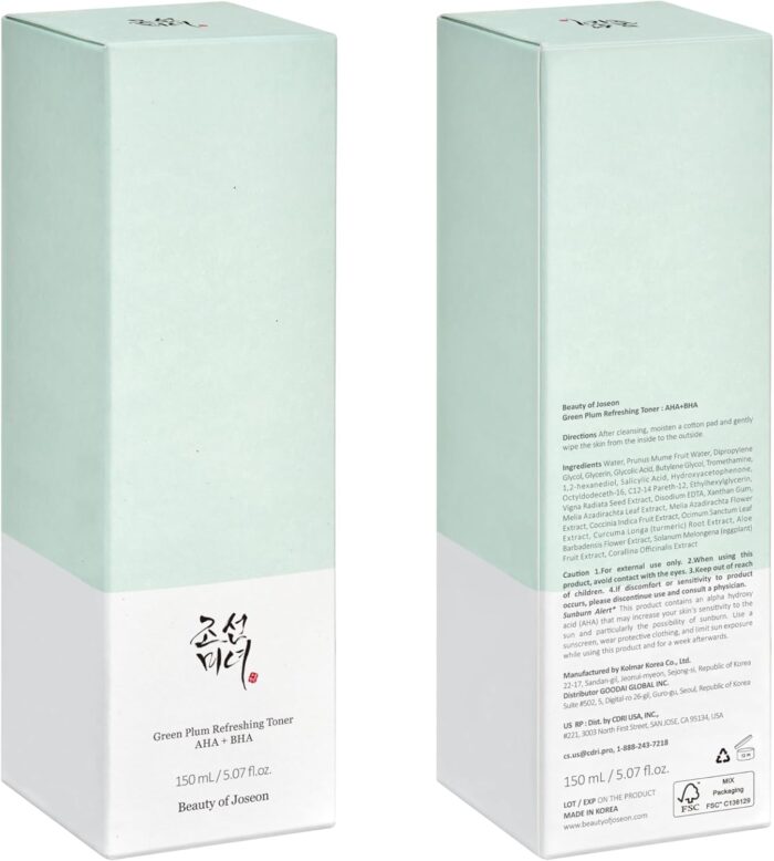 Beauty Of Joseon Green Plum Refreshing Toner : AHA + BHA (150mL) - Image 8