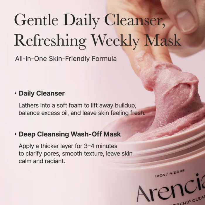 Arencia Fresh Rosehip Mochi Cleanser (120g) - Image 8