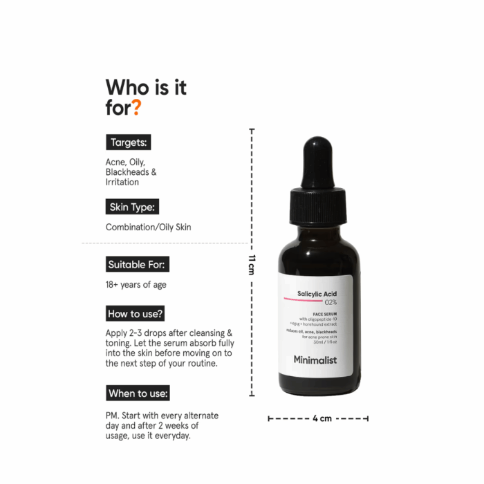 Minimalist Salicylic Acid 2% Face Serum (30mL) - Image 3