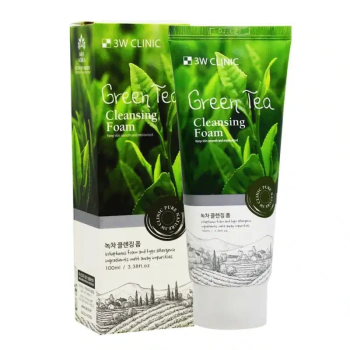 3W CLINIC Green Tea Foam Cleansing (100mL) - Image 2