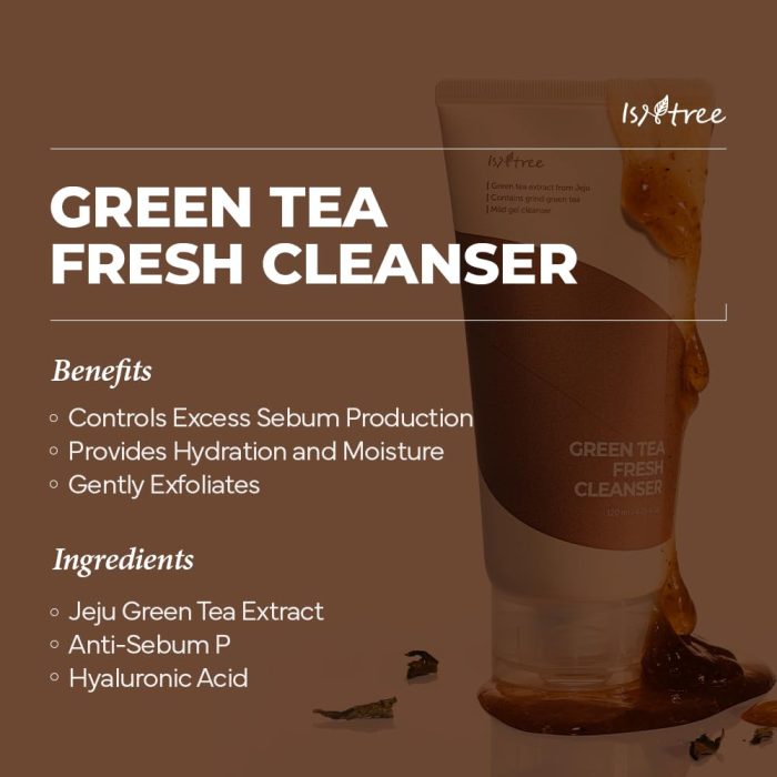 ISNTREE Green Tea Fresh Cleanser (120mL) - Image 4
