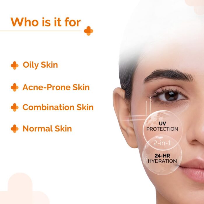 The Derma Co 1% Hyaluronic Sunscreen Aqua Gel SPF50+ PA++++ Travel Size (50g) - Image 7