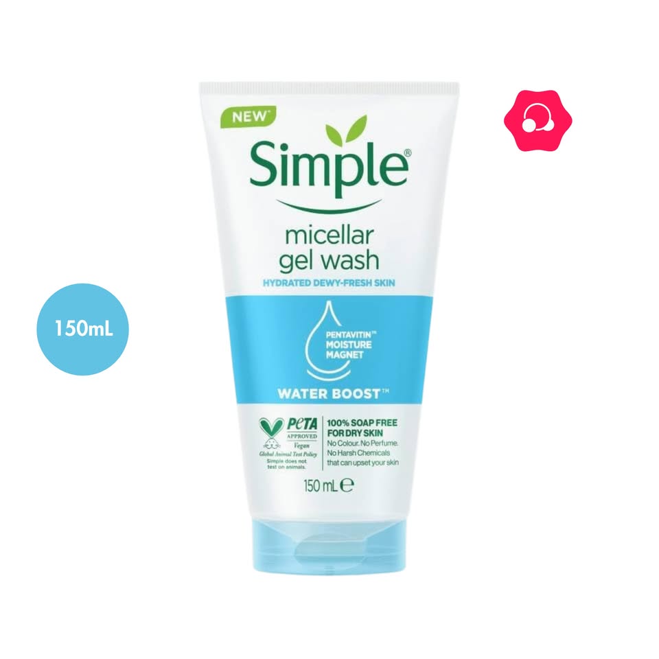 531137730_1297645615334102_3830786927443003826_n.jpg Simple Water Boost Micellar Facial Gel Wash (150mL) - Image 1