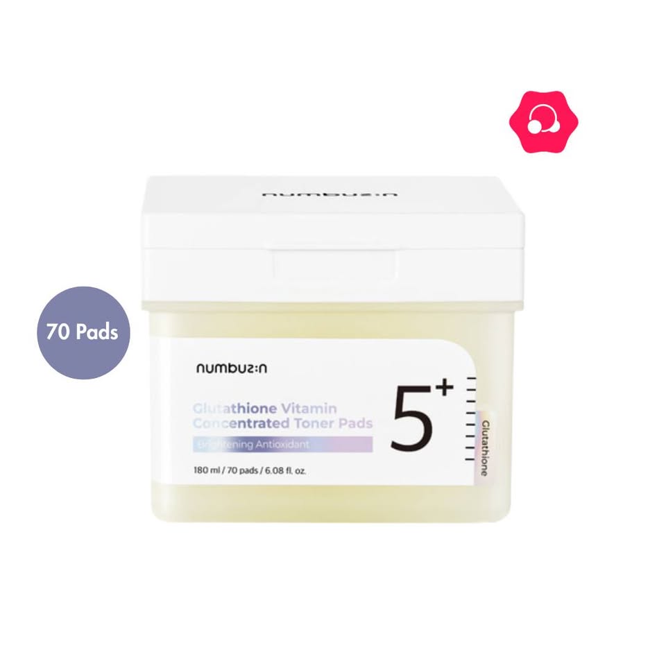 534924456_1291989492660658_8641947577530290887_n.jpg numbuzin No. 5+ Glutathione Vitamin Niacinamide Concentrated Pad (70 Pads) - Image 1