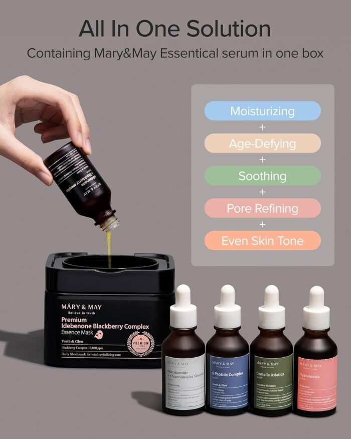 Mary & May Premium Idebenon Blackberry Complex Essence Mask (20 Masks) - Image 3