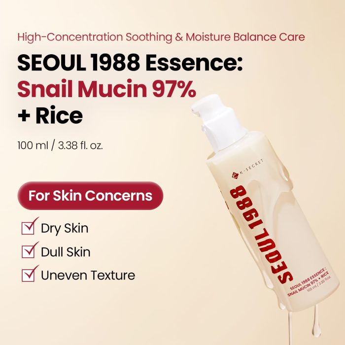 K-SECRET Seoul 1988 Essence : Snail Mucin 97% + Rice (100mL) - Image 2