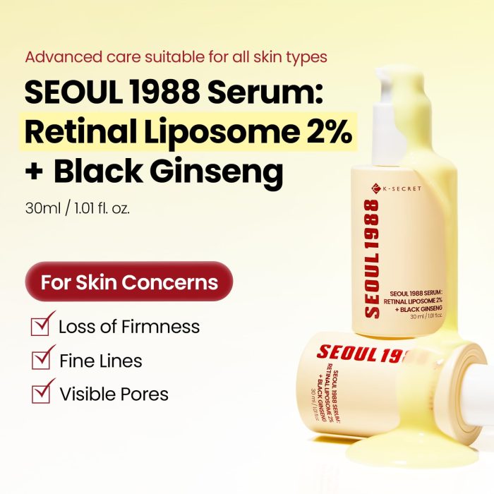 K-SECRET Seoul 1988 Serum : Retinal Liposome 2% + Black Ginseng (30mL) - Image 2