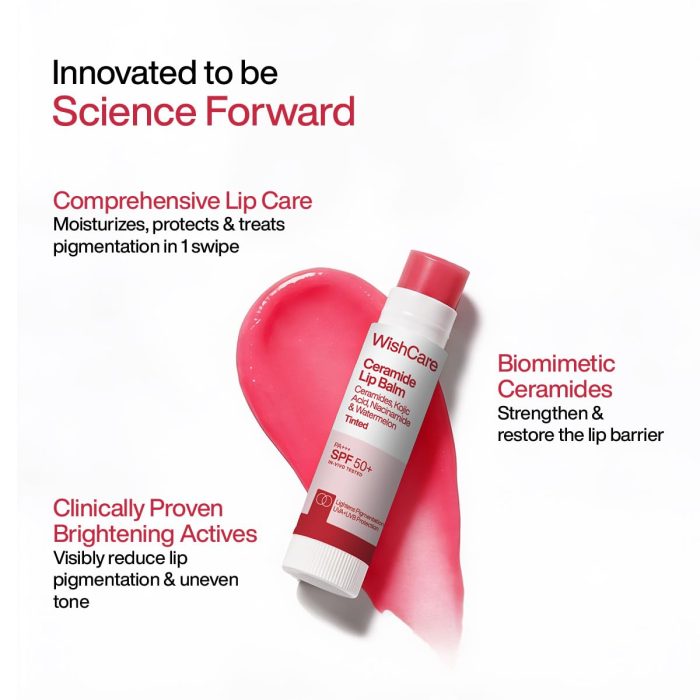 WishCare Ceramide Lip Balm Tinted SPF 50+ PA+++ (5g) - Image 6