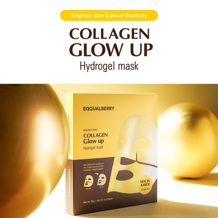 EQQUALBERRY Collagen Glow Up Hydrogel Mask Set (4 Mask) - Image 4