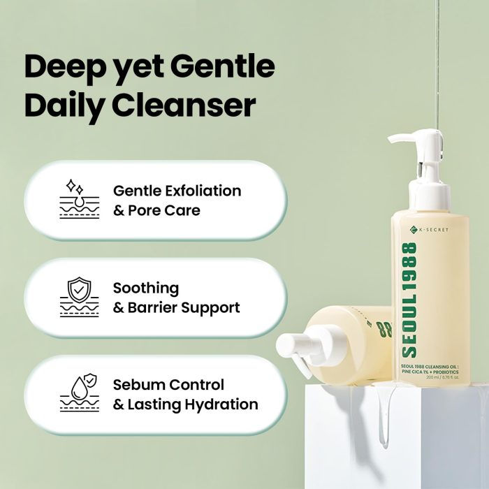 K-SECRET Seoul 1988 Cleansing Oil : Pine Cica 1% + Probiotics (200mL) - Image 3