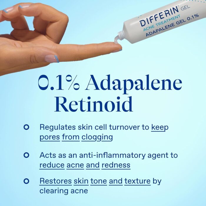 Differin Gel Adapalene Gel 0.1% Acne Treatment Travel Size (15g) - Image 5