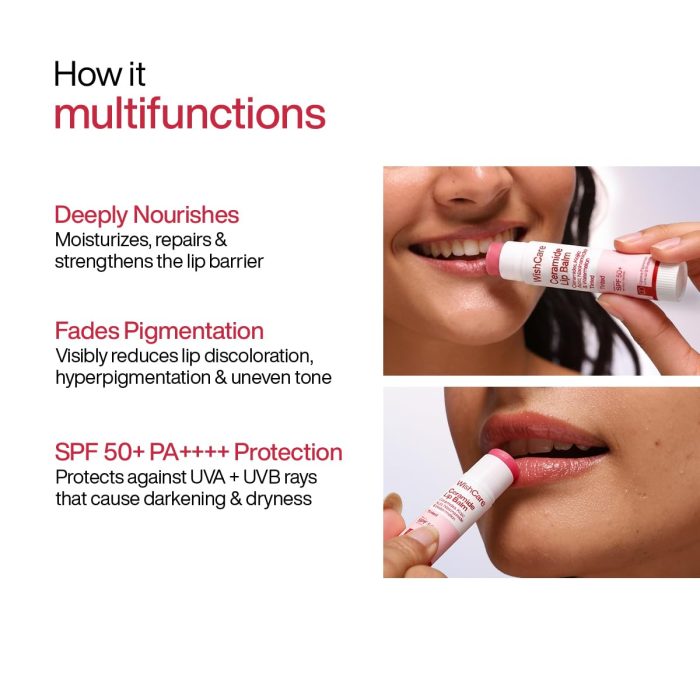 WishCare Ceramide Lip Balm Tinted SPF 50+ PA+++ (5g) - Image 3