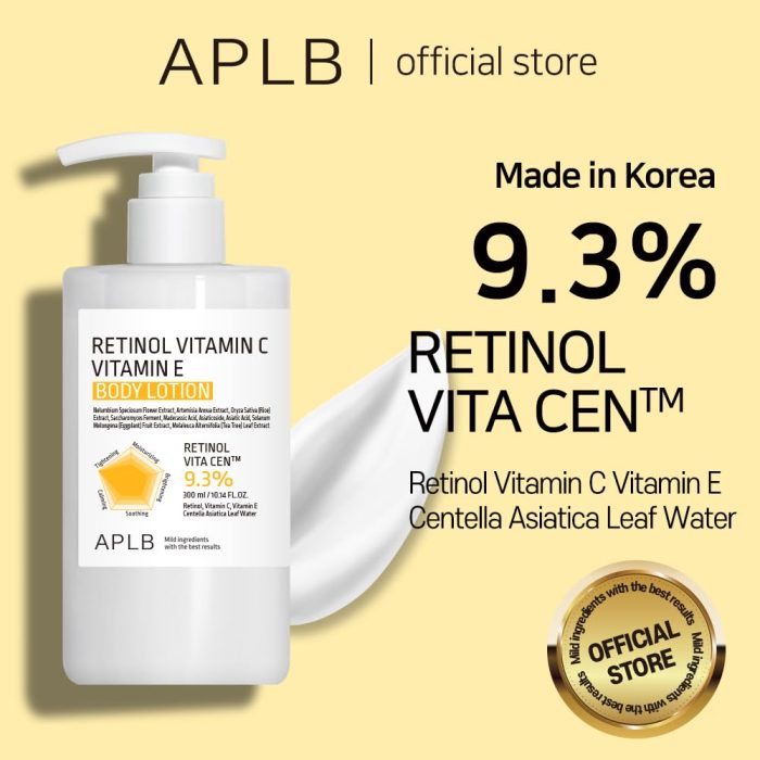 APLB Retinol Vitamin C Vitamin E Body Lotion (300mL) - Image 4