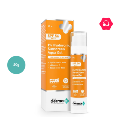The Derma Co 1% Hyaluronic Sunscreen Aqua Gel SPF50+ PA++++ Travel Size (50g)