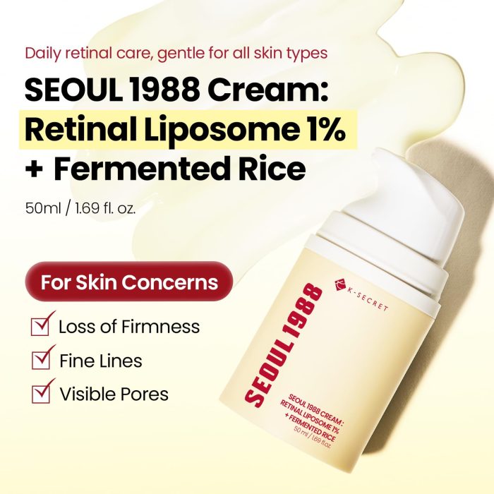 K-SECRET Seoul 1988 Cream : Retinal Liposome 1% + Fermented Rice (50mL) - Image 4