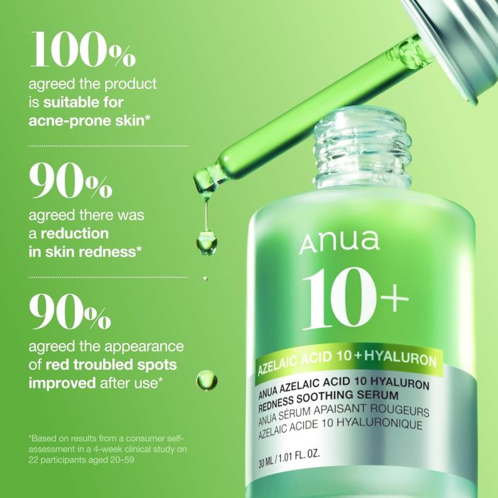 Anua Azelaic Acid 10 Hyaluron Redness Soothing Serum (30mL) - Image 8