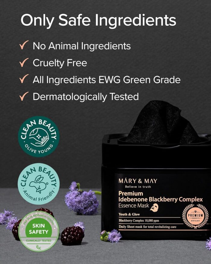 Mary & May Premium Idebenon Blackberry Complex Essence Mask (20 Masks) - Image 5
