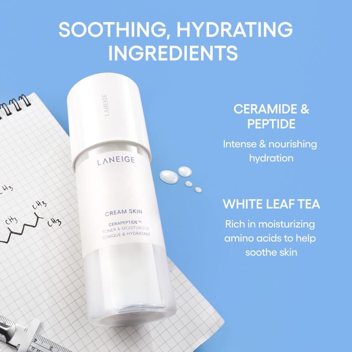 LANEIGE Cream Skin Cerapeptide Refiner Toner & Moisturizer Travel Size (50mL) - Image 5