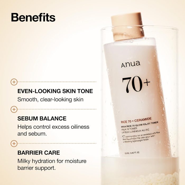 Anua Rice 70 Glow Milky Toner (250mL) - Image 3
