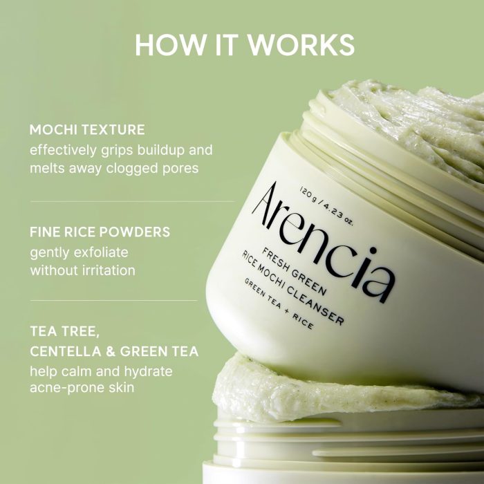 Arencia Fresh Green Rice Mochi Cleanser (120g) - Image 4