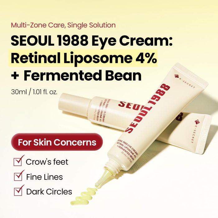 K-SECRET Seoul 1988 Eye Cream : Retinal Liposome 4% + Fermented Bean (30mL) - Image 2