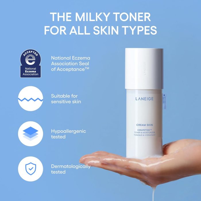 LANEIGE Cream Skin Cerapeptide Refiner Toner & Moisturizer Travel Size (50mL) - Image 8