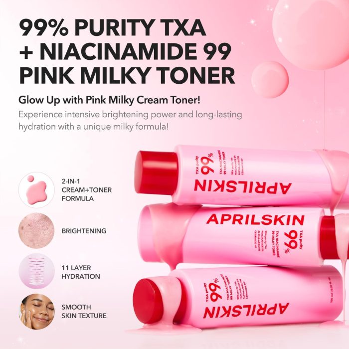 APRIL SKIN TXA Niacinamide Toning Shot 99 Milky Toner (150mL) - Image 3