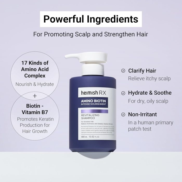 heimish RX AMINO BIOTIN REVITALIZING SHAMPOO (400mL) - Image 3